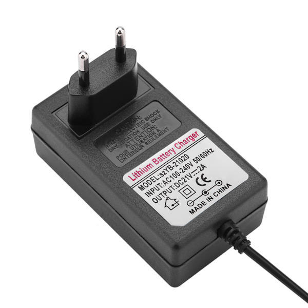 EU-certifierad 21V 2A litiumjonbatteriladdare AC-adapter