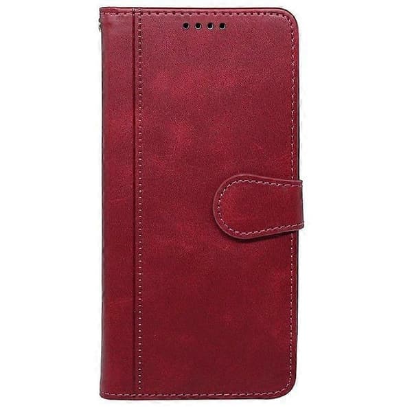 Fodral för Samsung Galaxy A56 5G Kalvtextur Läder Ställ Bokstil Telefonfodral Red