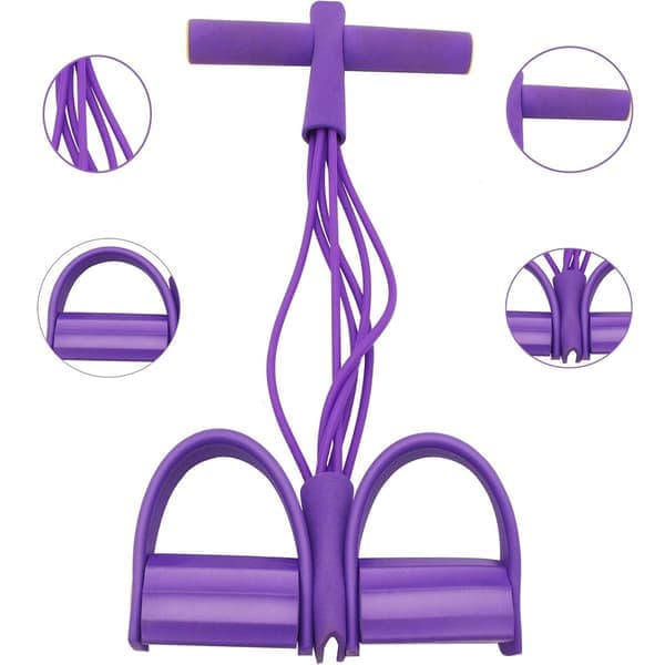 Mavebøjningstræner, Maveøvelsesudstyr, Full Body Expander til hjemmet, 6 rør, Elastisk trækreb pink&black
