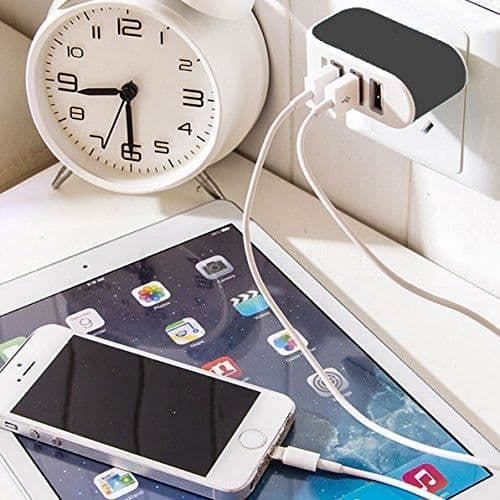 3-portars universell USB-väggladdare (3,1A max), USB-strömadapter för Apple iOS, Android och bärbara enheter