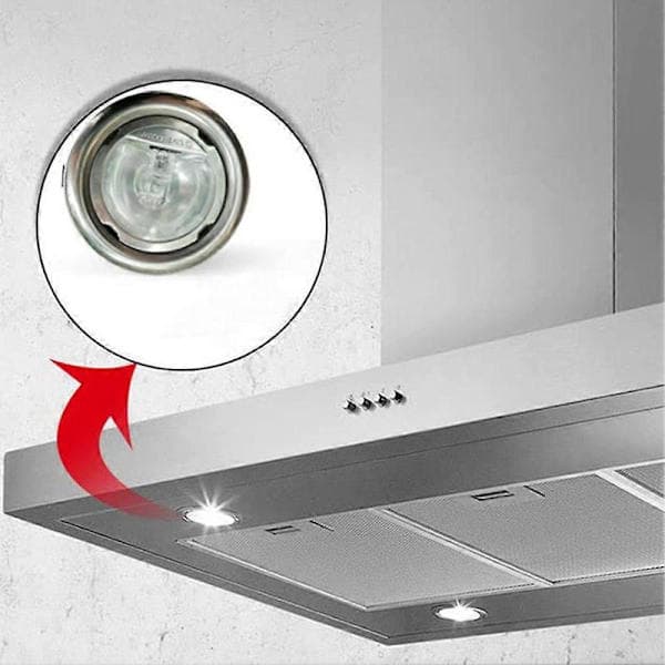 2 STK 20W Halogenpære til emhætte 65mm Klart Glas 12V AC til emhætte og ventilationsbelysning Sølv