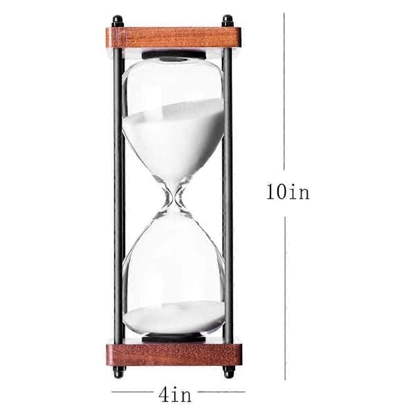 Stort timeglas 60 minutter, dekorativt timeglas i træ