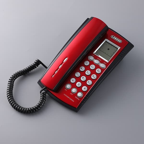 Trådbunden telefon Liten hemtelefon Fast telefon med nummerpresentatör