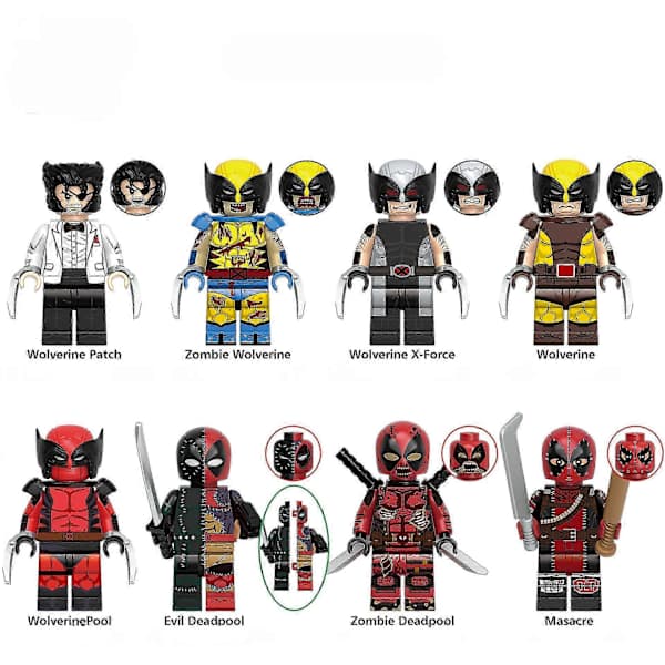 Deadpool & Wolverine -minihahmo nukesta 8 kpl A