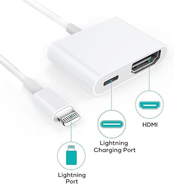 HDMI-sovitin, HDMI-sovitin iPhonelle 1080p Lightning Digital AV -sovitin, HDMI-synkronointinäyttö HDMI-liitin iPhonelle ja iPadille