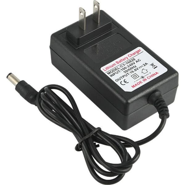 Säker laddningsströmadapter AC 100-240V DC 21V 2A för litiumjonbatterier, EU-kontakt, ersättning