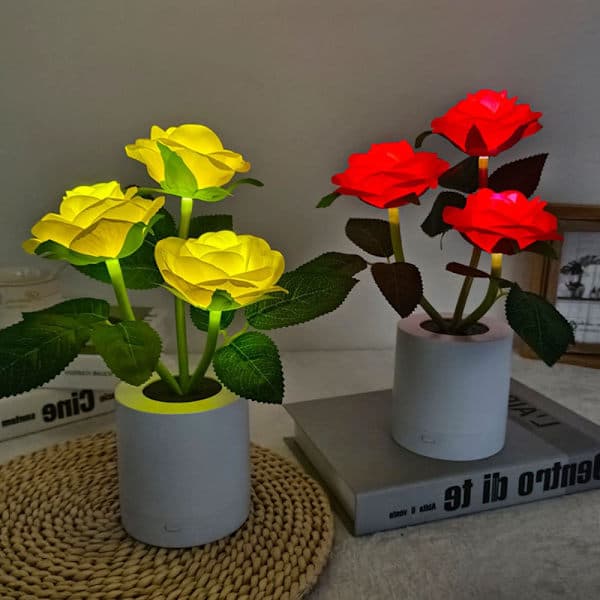 LED Rose Bordlampe yellow