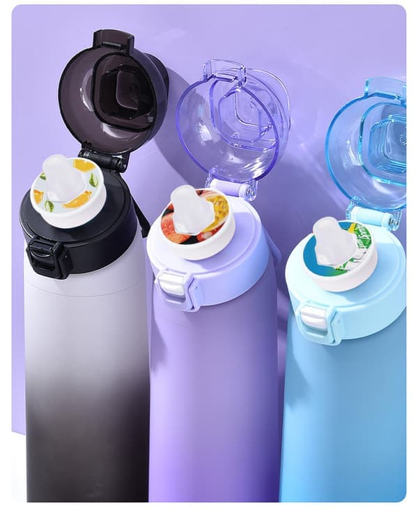 Air-Up Vattenflaska 700ml – 8 Smakkapslar | Sockerfri & Aromatisk | Gradient med Sugrör purple