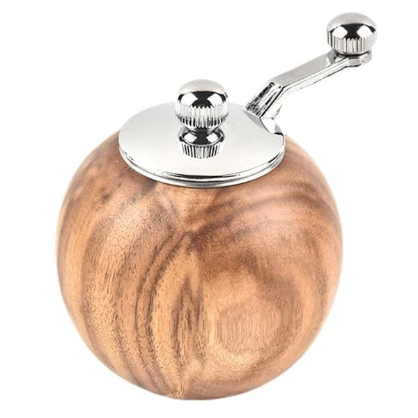 Träkvarn för salt, peppar och kryddor med handtag