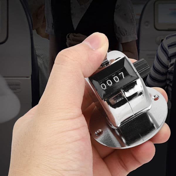 Mechanical Manual Counter 4-Digit Mini Hand Press Counter Handheld Counting Tool