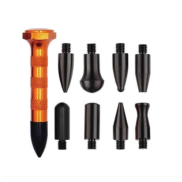 Dent Fix 10-dele sæt til buleudbedring uden lakering. Gummihammer, p