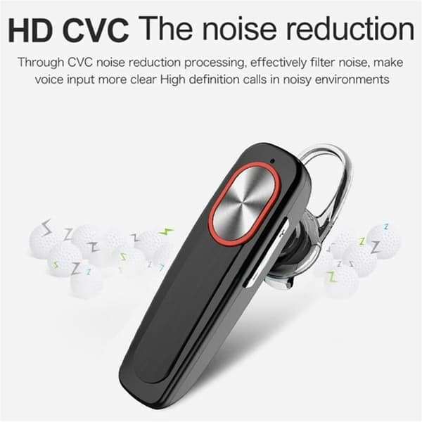 Trådløst Bluetooth-headset til mobiltelefon med mikrofon støjreduktion kørsel Black