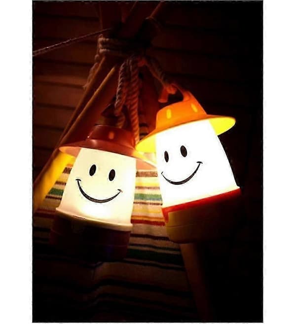 Smile Led-lykt: Bærbar nattlys campinglykt for barn
