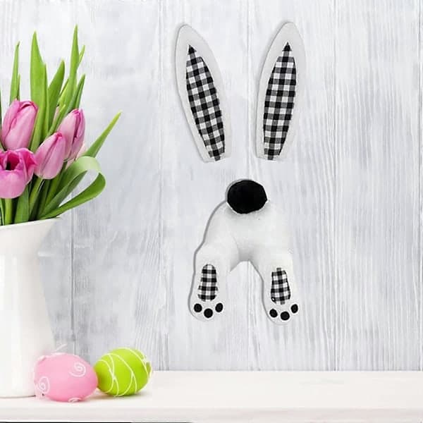 Bunny Butt for Wreath, Easter Wreath Decorations, Easter Outdoor Hanging Welcome Sign Wreath Attachment