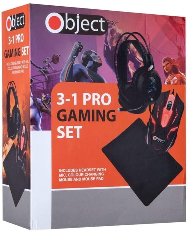 3-i-1 Gaming kit Headset, gamingmus og musemåtte