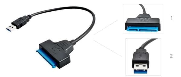 USB 3.0 - SATA 3 -sovitin - Sopii HDD / SSD -kiintolevyille - Musta (ilman DC-porttia)