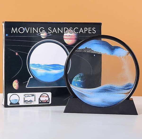 [LCS]3d Rörlig Sand Landskap Timglas Prydnad blå
