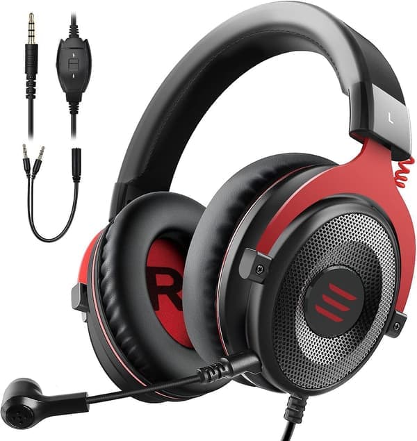 PC Gaming Anti-brus-headset - Over-ear-hörlurar kompatibla med PS4/PS5-kontroller Xbox One PC Mac-dator