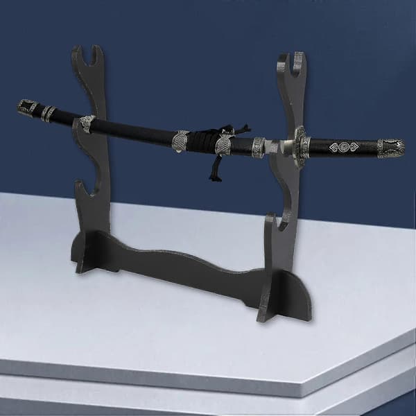 3-lags Samurai Sværd Katana Holder Stativ Beslag Rack Display Sort