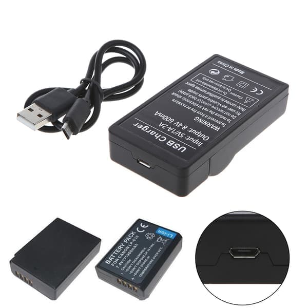 Batterilader for LP-E10 1100D E0S1200D Kiss X50 Rebel T3 Bærbar