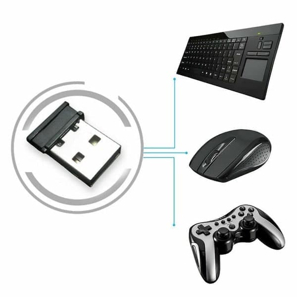 2 stk universell 2,4 GHz trådløs USB-mottaker for datamus og tastatur