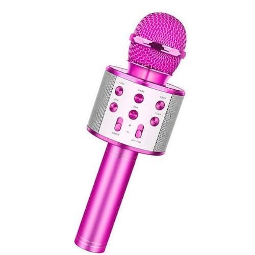 Karaokemikrofon med høyttaler og Bluetooth Rosa