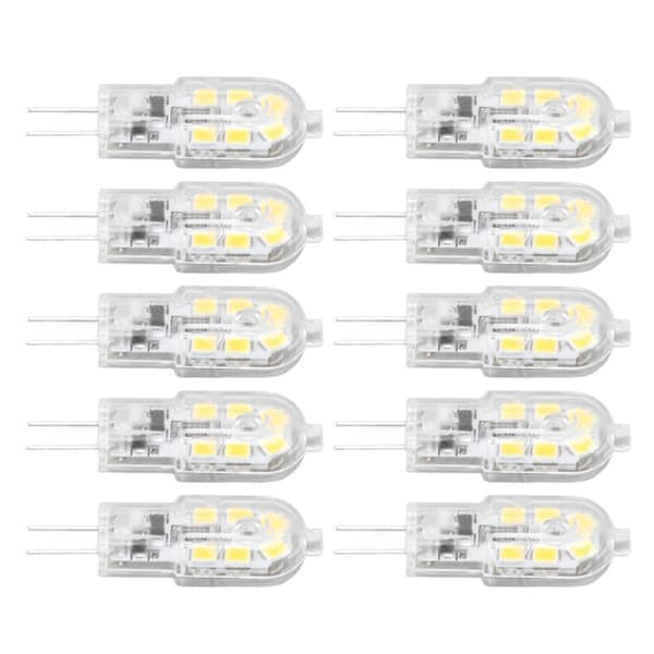 10-pack G4 LED-lampor, dimbara, hög ljusstyrka & CRI, varmvit [JSR]