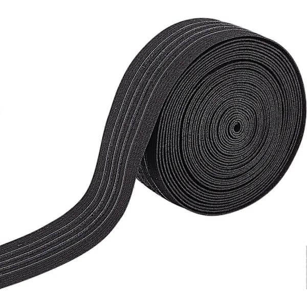 6 meter 37 mm bred skridsikker elastikbånd Lige silikone elastikgreb Flad linning til syprojekter Tøj Sort