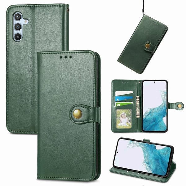 Læder Wallet Case Stand Grøn til Samsung Galaxy A56 5G