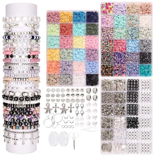 DIY smykkesæt til armbånd og øreringe – Ekstra stort perlesæt med 48 farver og tilbehør