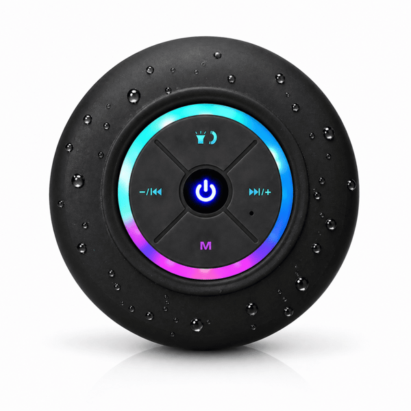 Vanntett dusjhøyttaler med Bluetooth Svart