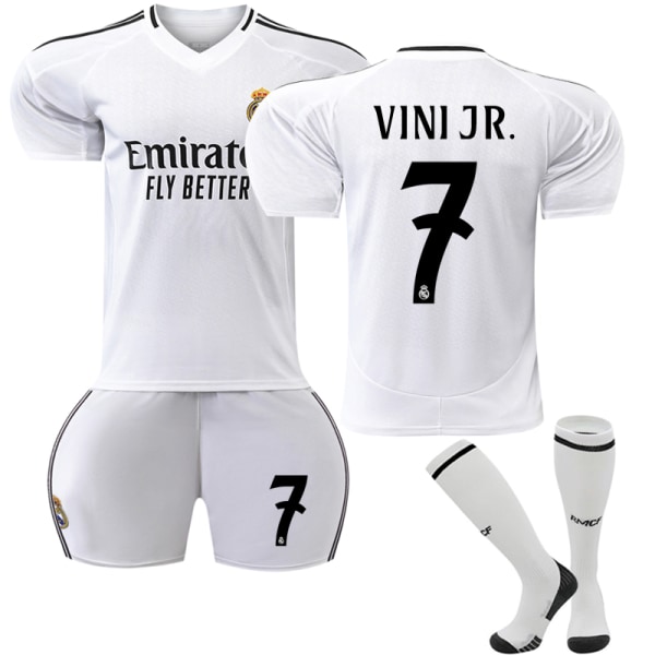 24-25 Vini Jr. 7 Real Madrid Nya Fotbollströjor Träningsuniformer För Barn & Vuxna Adult M(170-175cm)