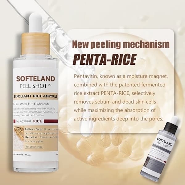 Peel Shot Glow Rice Ampul Duo Hvid Ris + Sort Ris Blødgørende Eksfolierende Ansigts- og Kropsskrub sort
