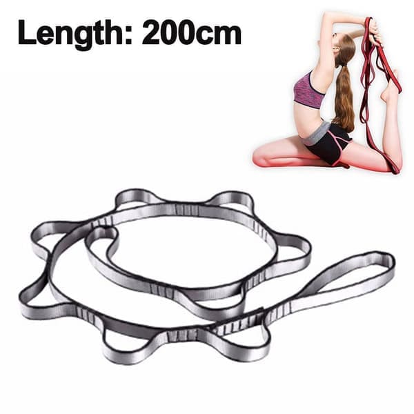 Gymnastikband med 10 öglor och icke-elastiskt band - perfekt hemmaträning grå