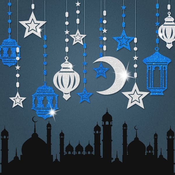 6-pakning Eid al-fitr festlige hengende spiralgirlandere Eid Mubarak