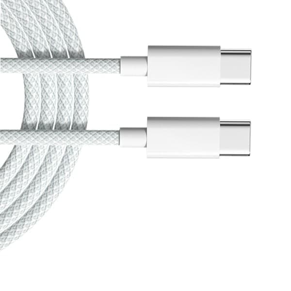 2 kpl 1,5 m USB-C–C-kaapeli, valkoinen