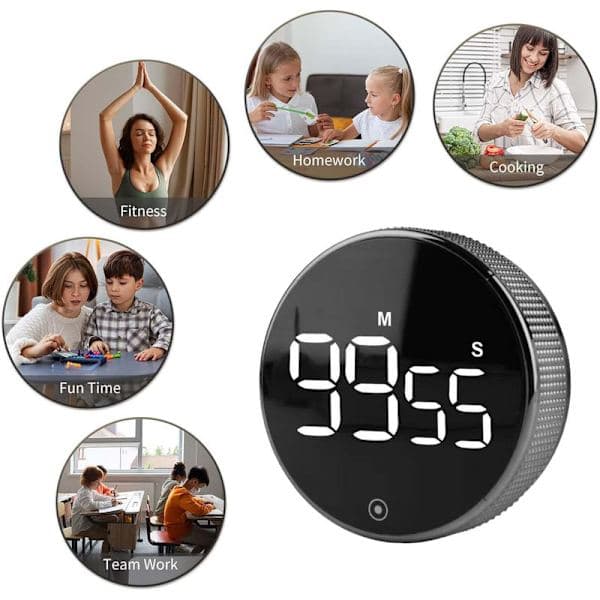 Digital timer med magnet og LCD-skærm - Køkkenur