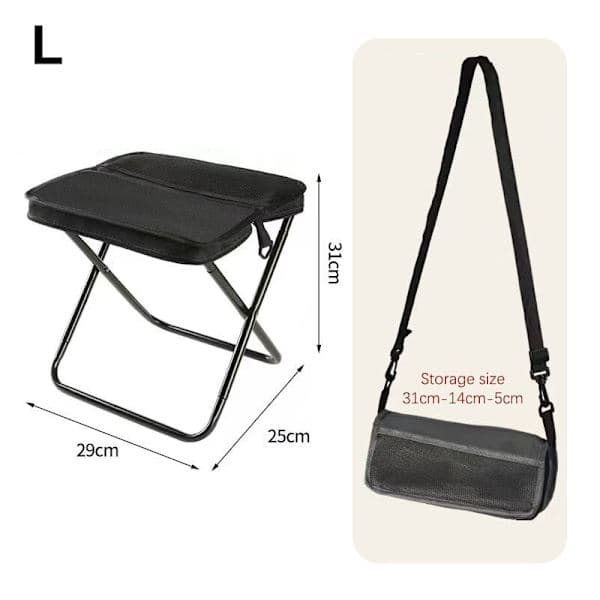Foldable Backpack Chair Portable Folding Chair With Carry Bag Black S