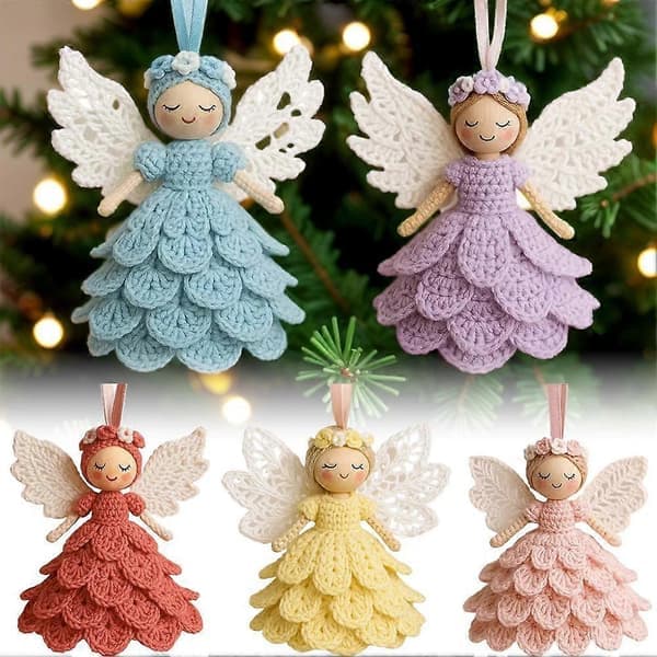 DIY Engel Dekorativt Hæklesæt Til Juletræ Eller Julepynt{ROG}