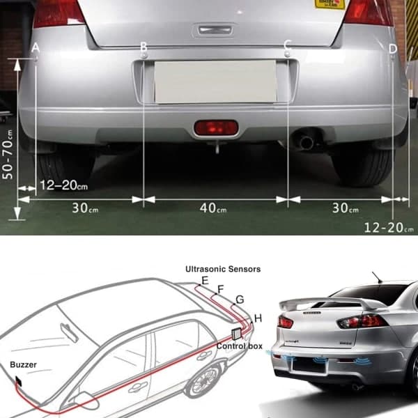 Bil rygge-sensor, automatisk parkeringssystem ryggeradar