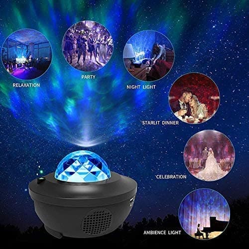 Galakse Lampe / Romlampe med Bluetooth Høyttaler