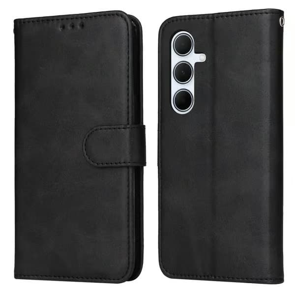 SKALO Samsung A56 5G PU-læder pung-etui - Flere farver Sort_max Sort