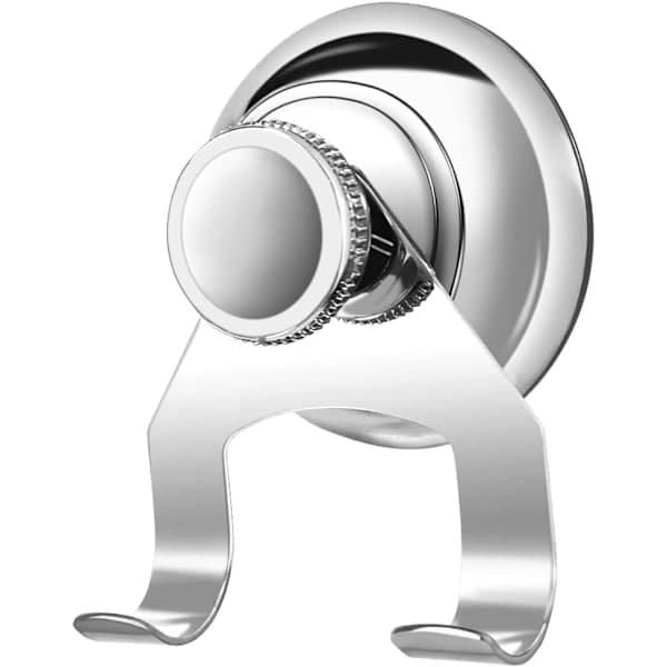 Suction Cups Hook Suction Cup with 2 Hooks Prevents Drilling Waterproof Reusable for Towels Bathrobes Bathroom Silver