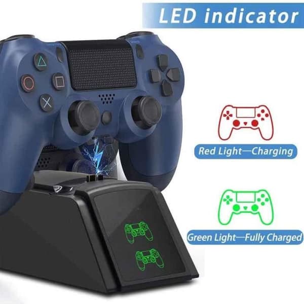 Trådløs controller-oplader - PS4 - Hurtigopladning - LED-display - Skridsikker