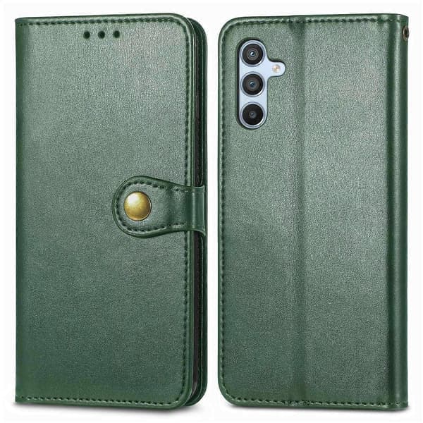 Læder Wallet Case Stand Grøn til Samsung Galaxy A56 5G
