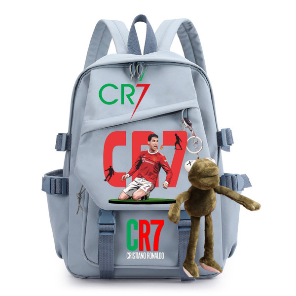 CR7 ryggsäck i canvas student skolväska för män och kvinnor axelväska 3