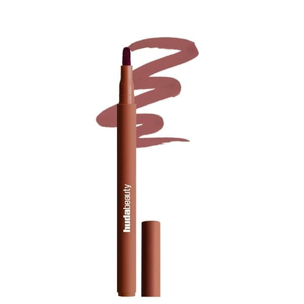 Huda-Beauty 12-timers langvarig leppestift, lipgloss og geléleppeolje Pink Peptide