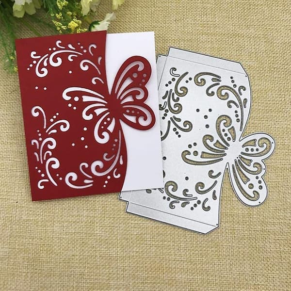 Fjärilskuvert Metallstans Utsökt Scrapbooking Präglingsstencil