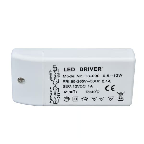 LED Driver 12W 12V DC 1A Strømforsyning LED Lampe Konstant Strøm Driver Strøm AC 85-265V