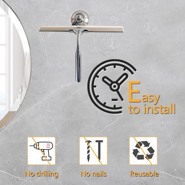 Suction Cups Hook Suction Cup with 2 Hooks Prevents Drilling Waterproof Reusable for Towels Bathrobes Bathroom Silver